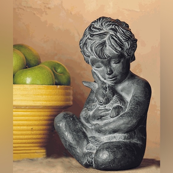 Hen Feathers Child with Bunny - Picture 1 of 2